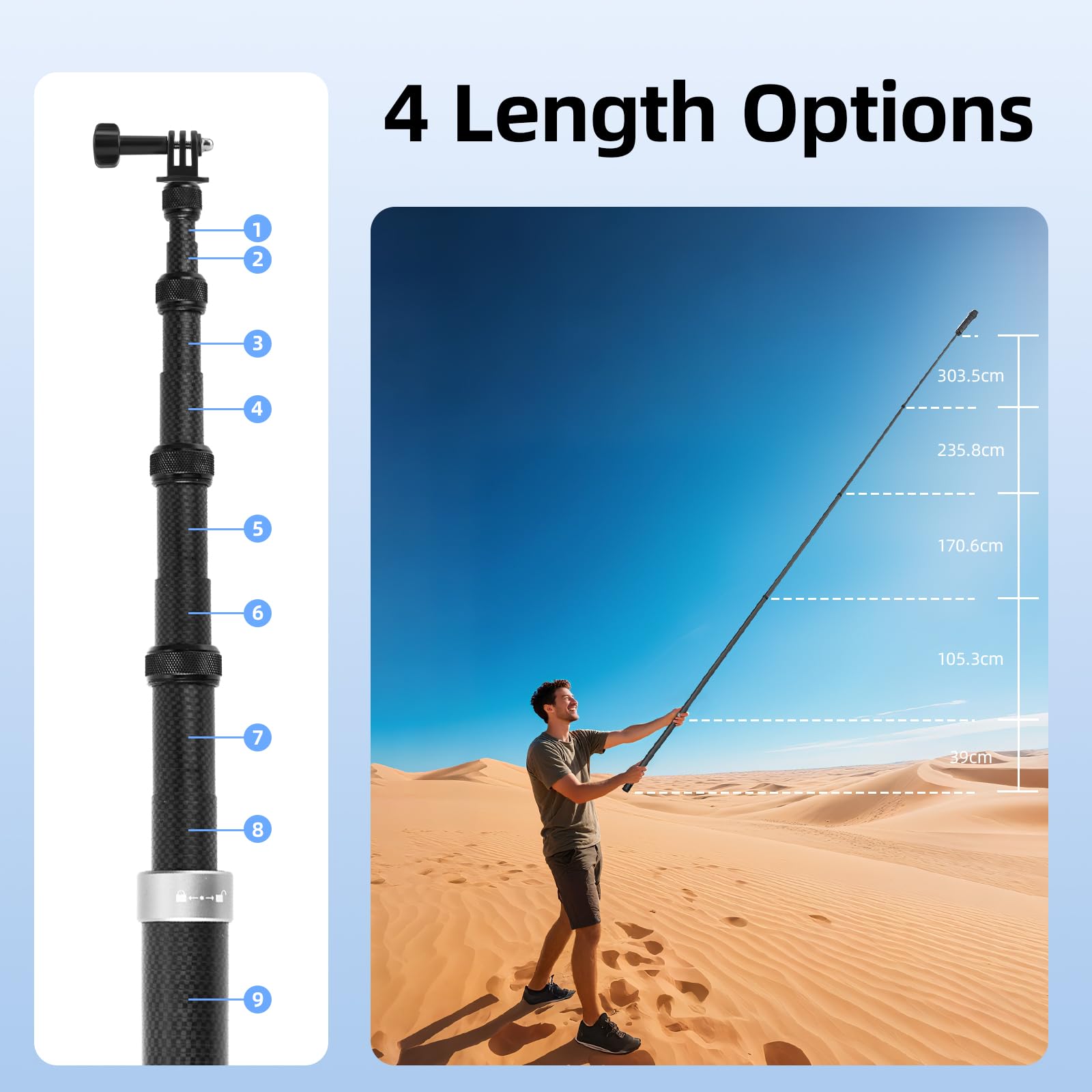Amazon.com: BRDRC 3m Selfie Stick for Insta360 X5 X6 X4 Air, 118