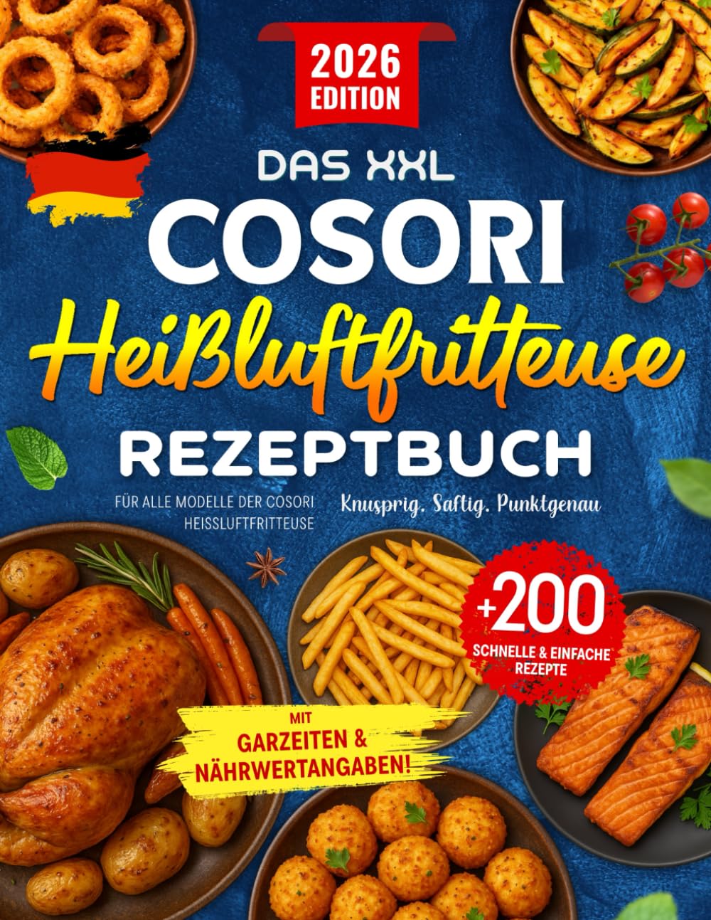 Das XXL Cosori Heißluftfritteuse Rezeptbuch: Über 200 Schnelle & Einfache Airfryer Rezepte für alle Modelle der COSORI Heißluftfritteuse | Knusprig. ... Punktgenau | Mit Garzeiten & Nährwertangaben!