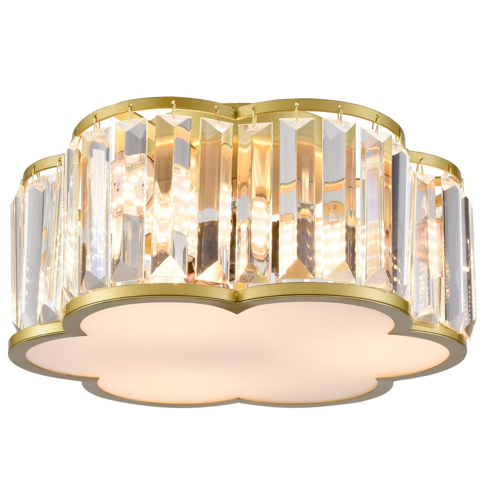 SAMTEEN Luxury Crystal Flush Mount Ceiling Light Modern 3