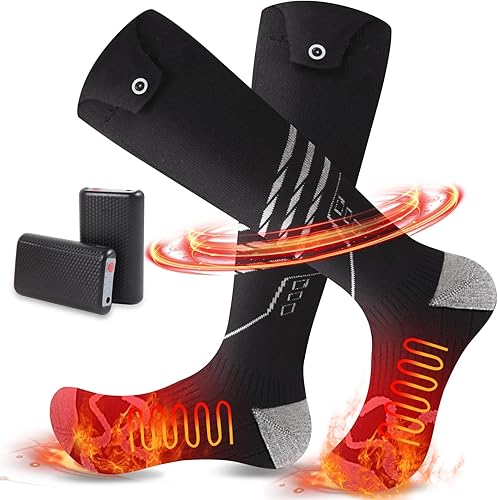 Calcetines térmicos recargables para mujeres y hombres, calcetines de calefacción eléctrica con batería de 4500 mAh, 3 temperaturas ajustables para