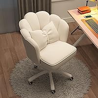 HDHNBA Velvet Petal Vanity Chair with Wheels - Adjustable Height Tufted Desk Chair for Women, Makeup Vanity & Home Office