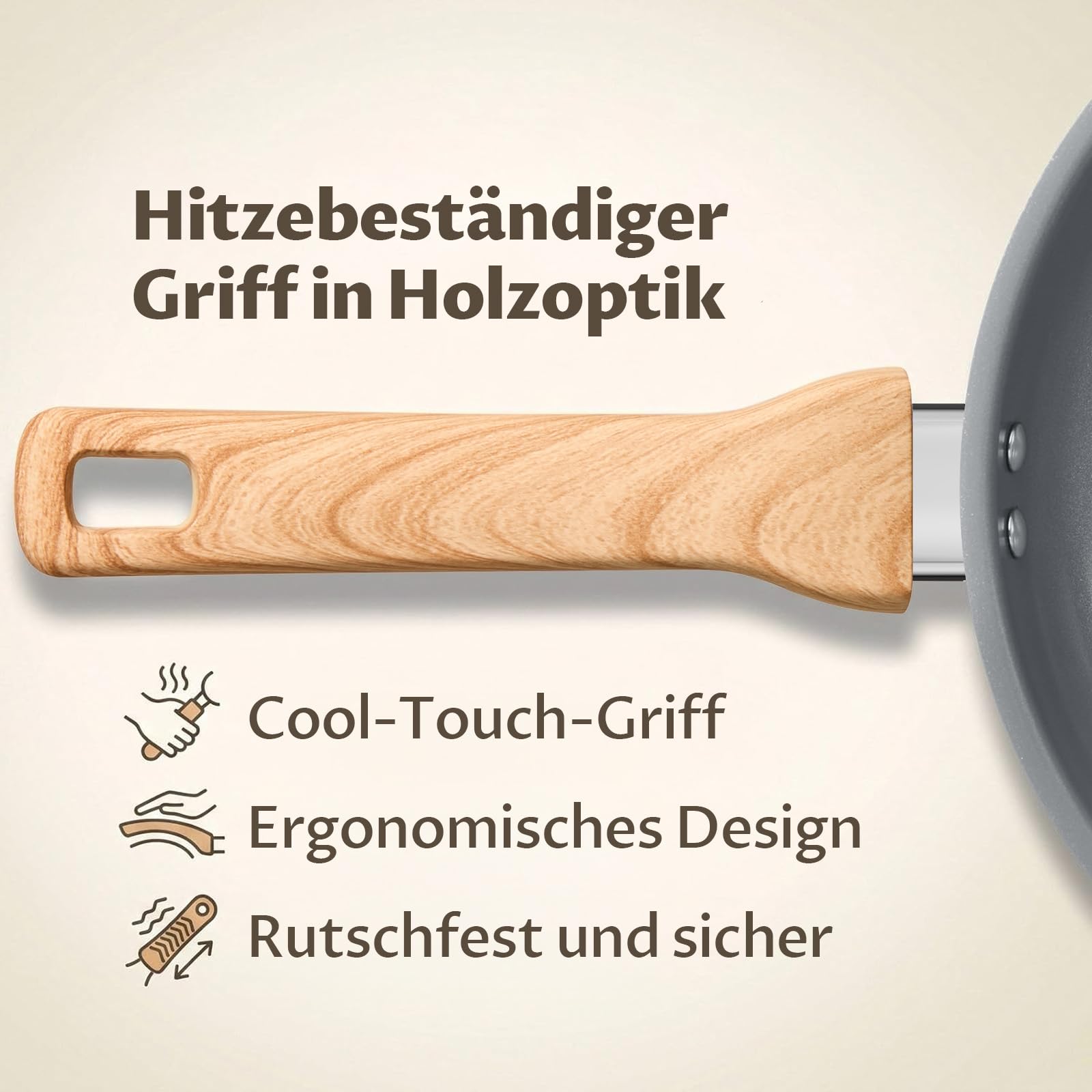 BLAZANT Keramik Pfannenset Induktion, 5-teilig Antihaft pfanne 20/24/28 cm