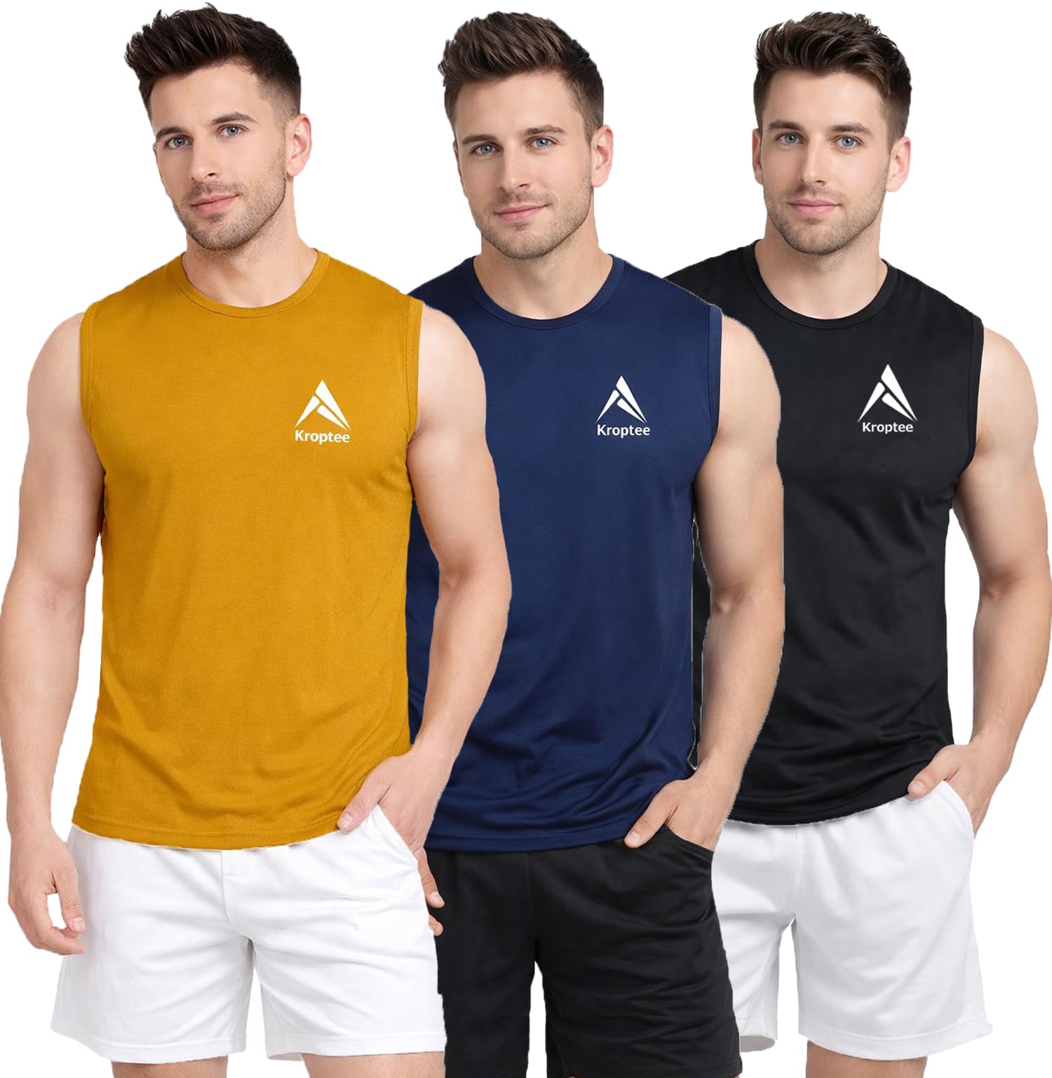 kroptee Stylish Vest for Men | Vest for Boys - Perfect for Gym Workouts,| Men's Tank Top Regular fit|Cotton Combo Pack of 3 Sports Vest-picture-42