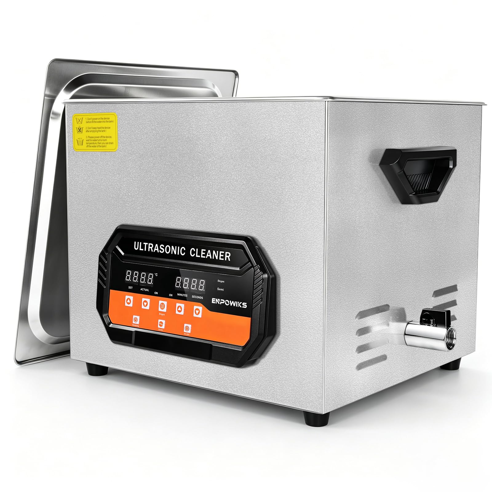 Limpiador ultrasónico comercial, limpiador ultrasónico de acero inoxidable, máquina de limpieza ultrasónica, limpiador ultrasónico para joyas, gafas, dentaduras postizas (15 L)