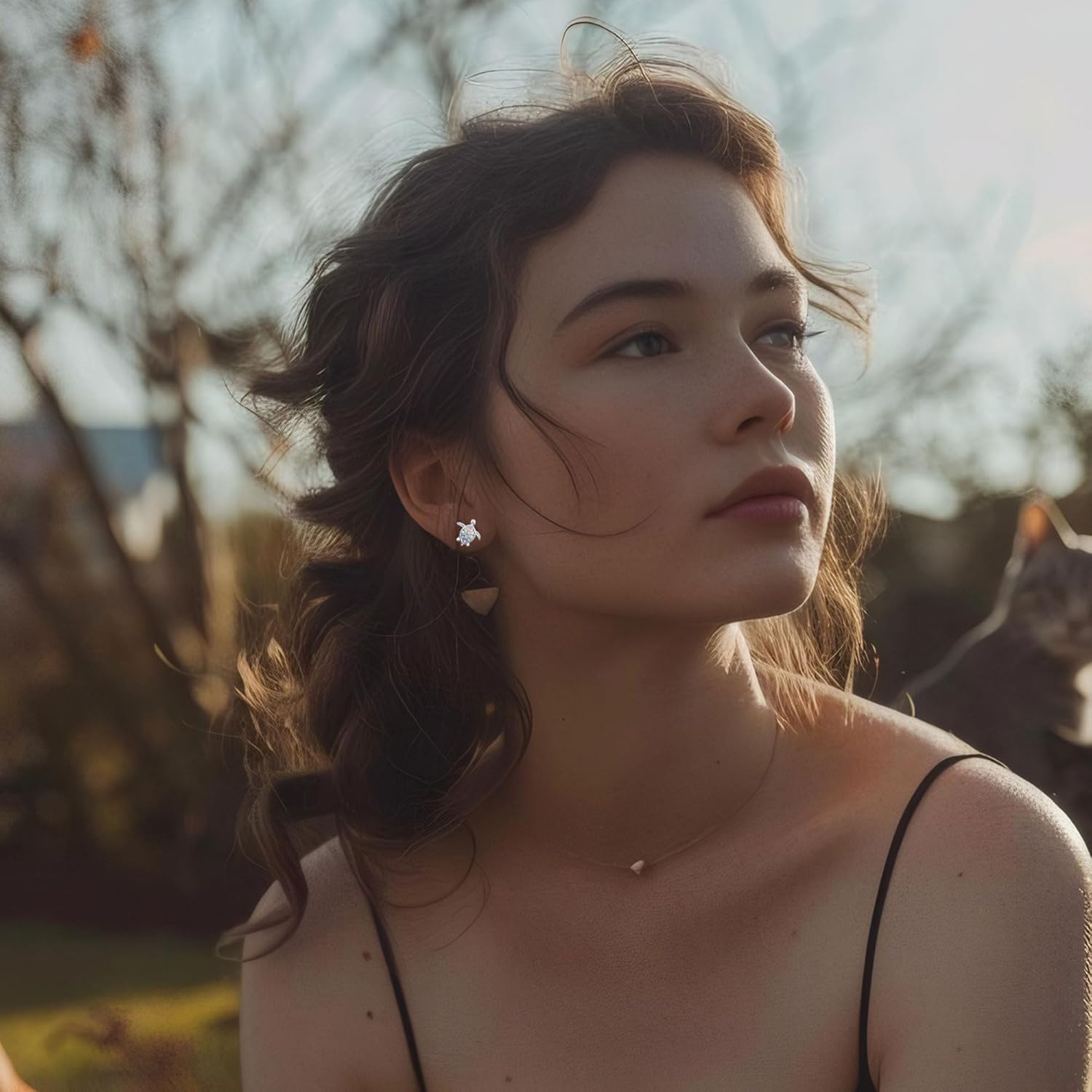 Horse/Cat/Axolotl/Dog/Dolphin/Turtle/Butterfly/T-Rex/Fox Stud Earrings Gifts for Girls Women,Cute Colorful Crystal Animal Stud Earrings Cool Animal Lovers Gifts for Women Girls - Image 2