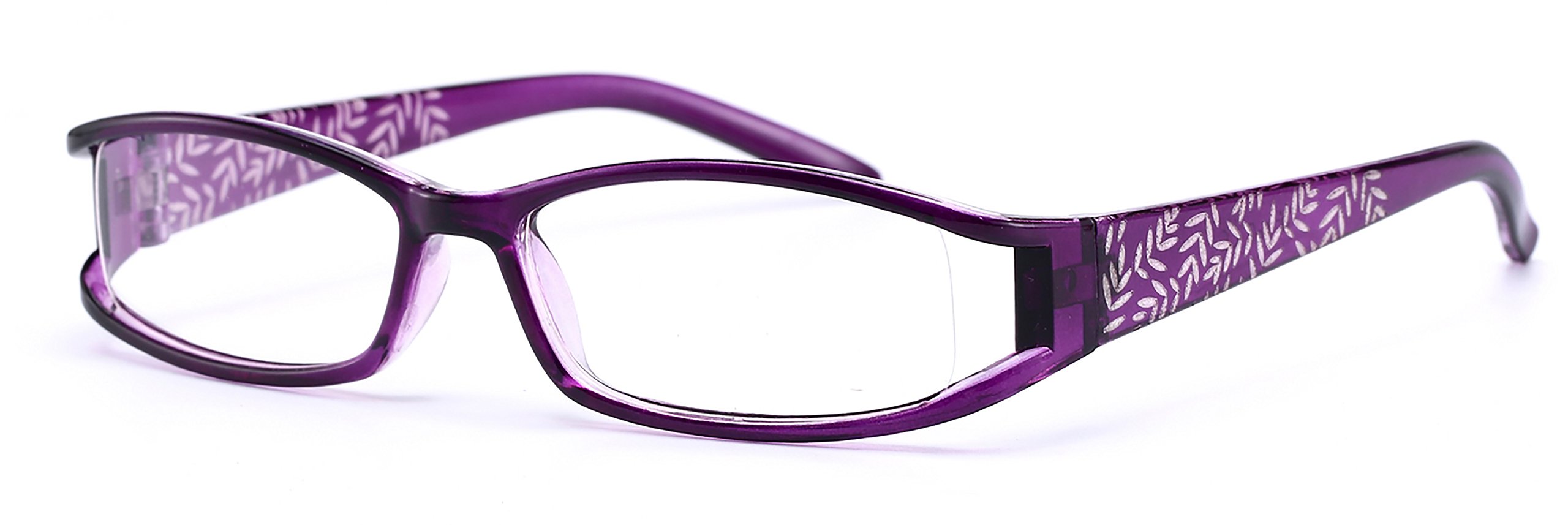 4sold Slim Reading Leaves Glasses 0.00 +0.50 +0.75 1.00 +1.5 +2.00 +2.5 +3.5 +4.00 brand (Dark Pink, 3.00)