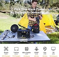 Vista 3 de Generador solar 1000 estación de energía portátil con panel solar portátil de 120 W, generador alimentado por batería con 3 salidas de CA de 1000 W