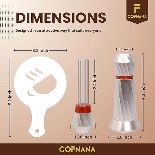 Miniatura 3 de WDT Tool Espresso - Herramienta agitadora profesional de espresso - Distribuidor de espresso de aluminio premium - Herramienta de distribución de