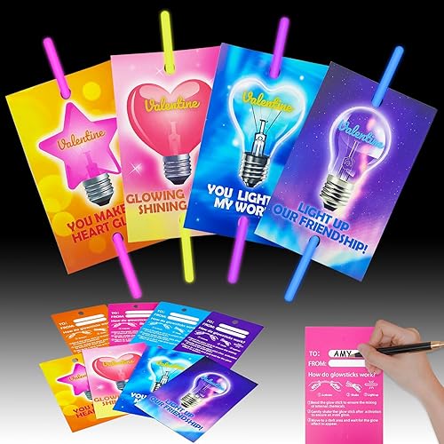 Leetous Tarjetas de intercambio de varillas brillantes para el día de San Valentín para niños y niñas, paquete de 36 unidades, regalos de fiesta de disponible en Yaxa Venezuela