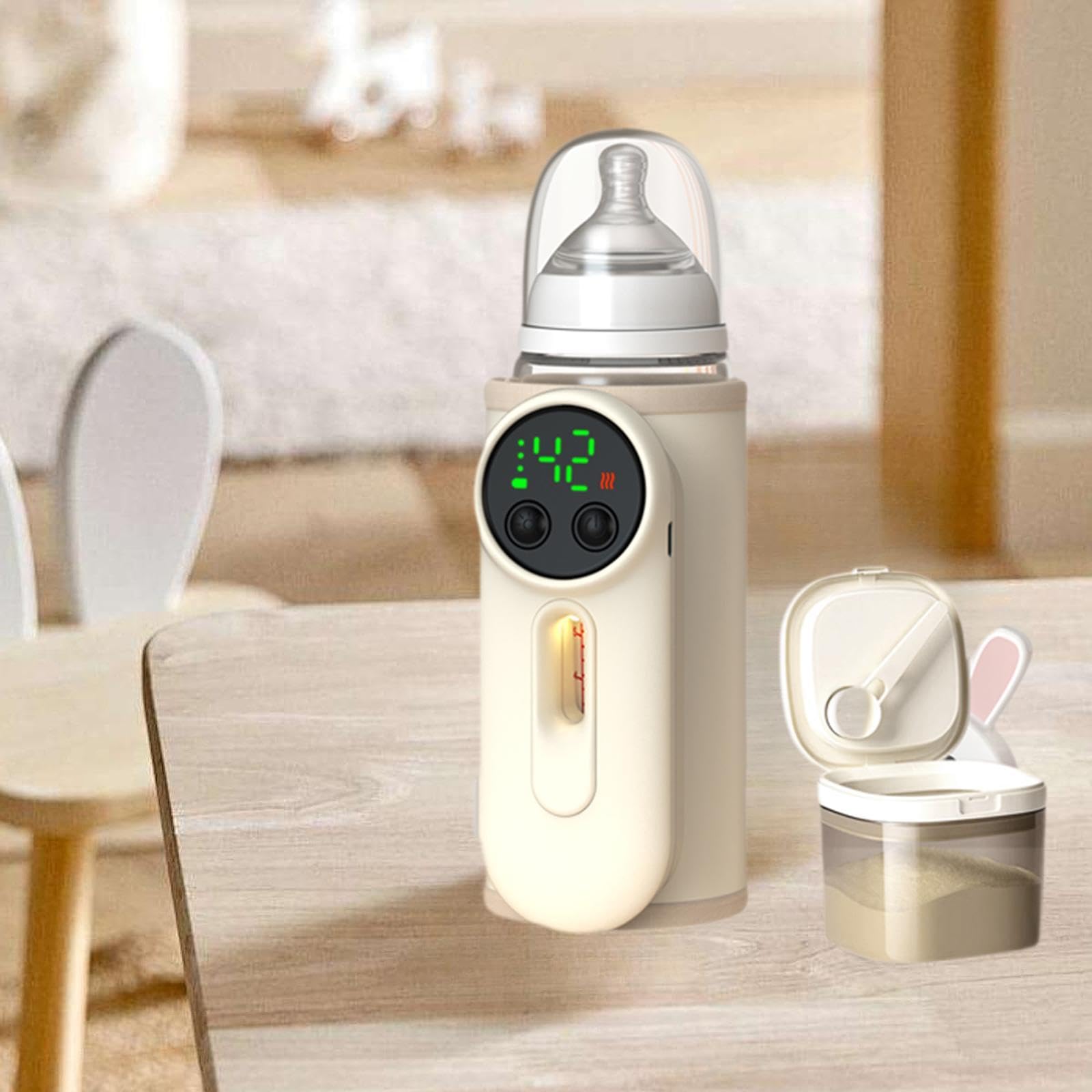 DYNWAVE Milk Heater Travel Milk Keeper Adjustable Charging Charging Portable Travel Bottle Warmer Milk Warmer for Home Picnic Camping