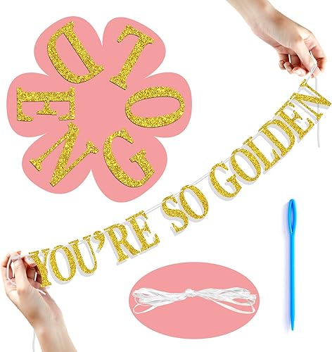 Miniatura 7 de Cartel dorado con texto en inglés "You're So Gold", letrero de feliz cumpleaños dorado, suministros de decoración de fiesta de cumpleaños para