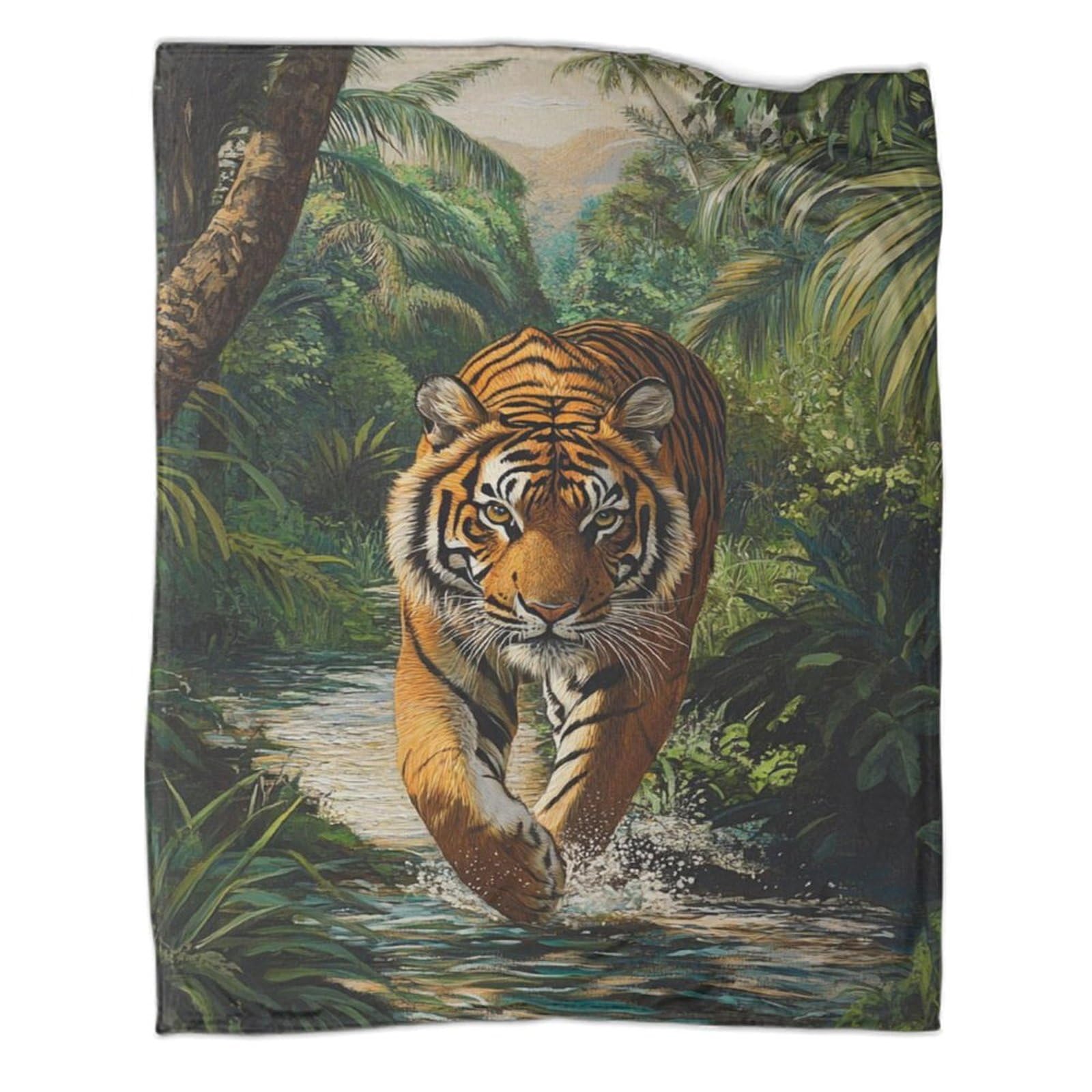 Plaid tigre en flanelle pour des soirées cocooning douillettes au salon