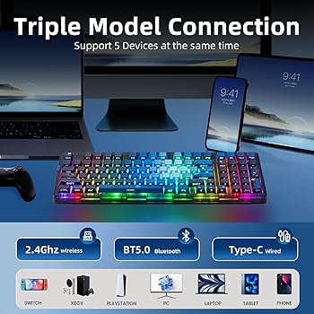 Amazon.com: ZORNHER ZH980 Wireless Mechanical Keyboard,95