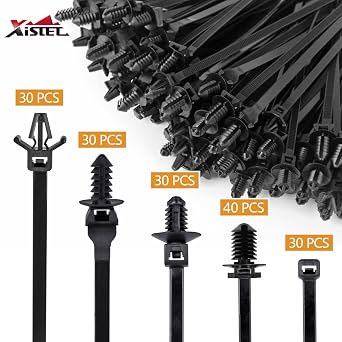 Xislet 160Pcs Cable Tie Buckle Push Pin Christmas Tree Zip Ties Clips