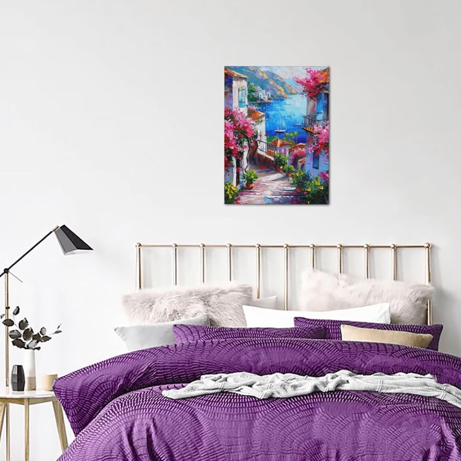 Malen Nach Zahlen Landschaft, DIY Ölgemälde Malen Nach Zahlen Erwachsene Fluss, Painting by Numbers Adult/Anfänger mit 6 Pinseln und Acrylfarben, für Haus Wand Deko - (75x100 cm, Ohne Rahmen) MK120