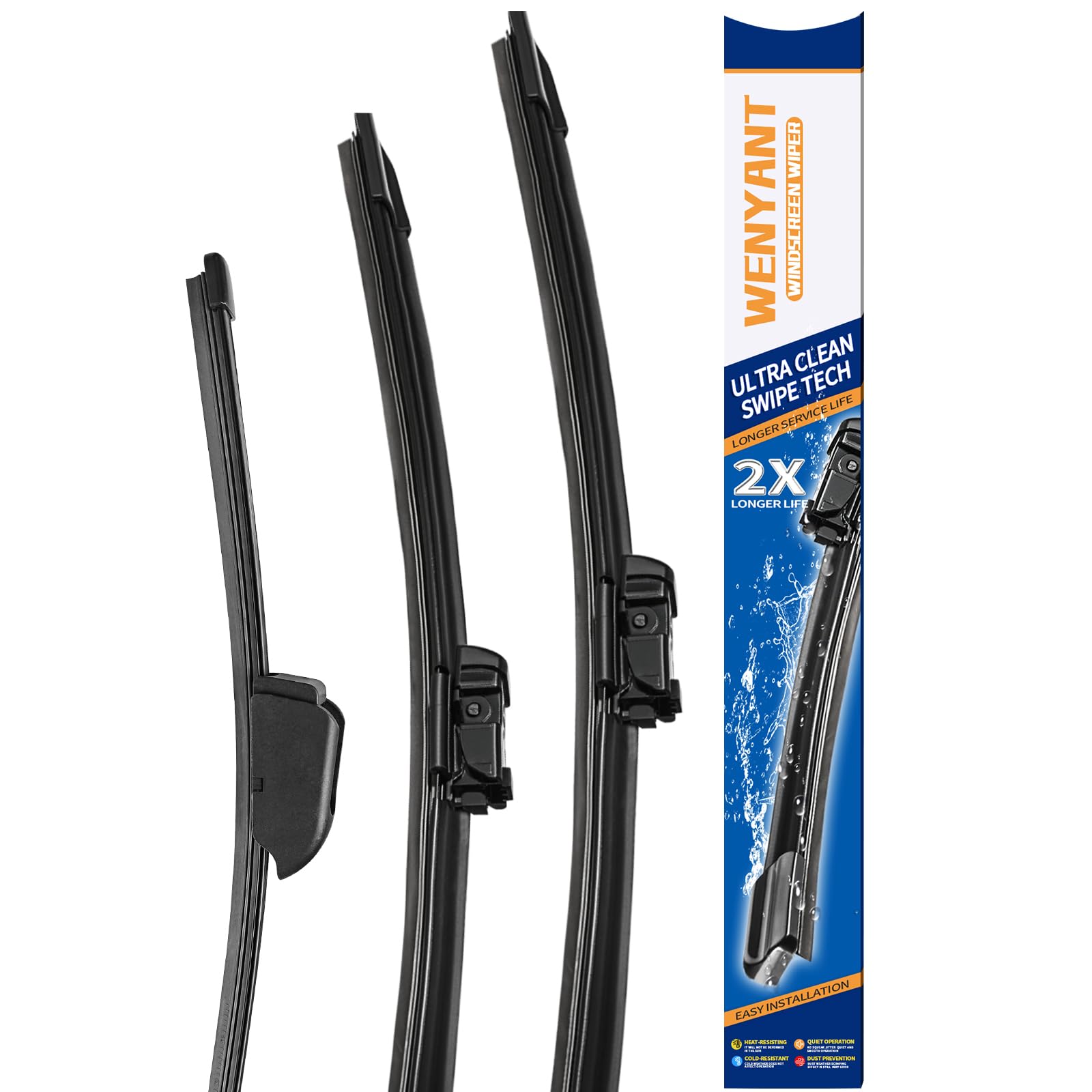 Wenyant Windshield Wiper Blades for My Car Original Equipment Automotive Replacement Compatible with Subaru Crosstrek Impreza 2018~2021 Front and Rear Wiper Blades Set - 26"/16"/12"(Set of 3) — view 20