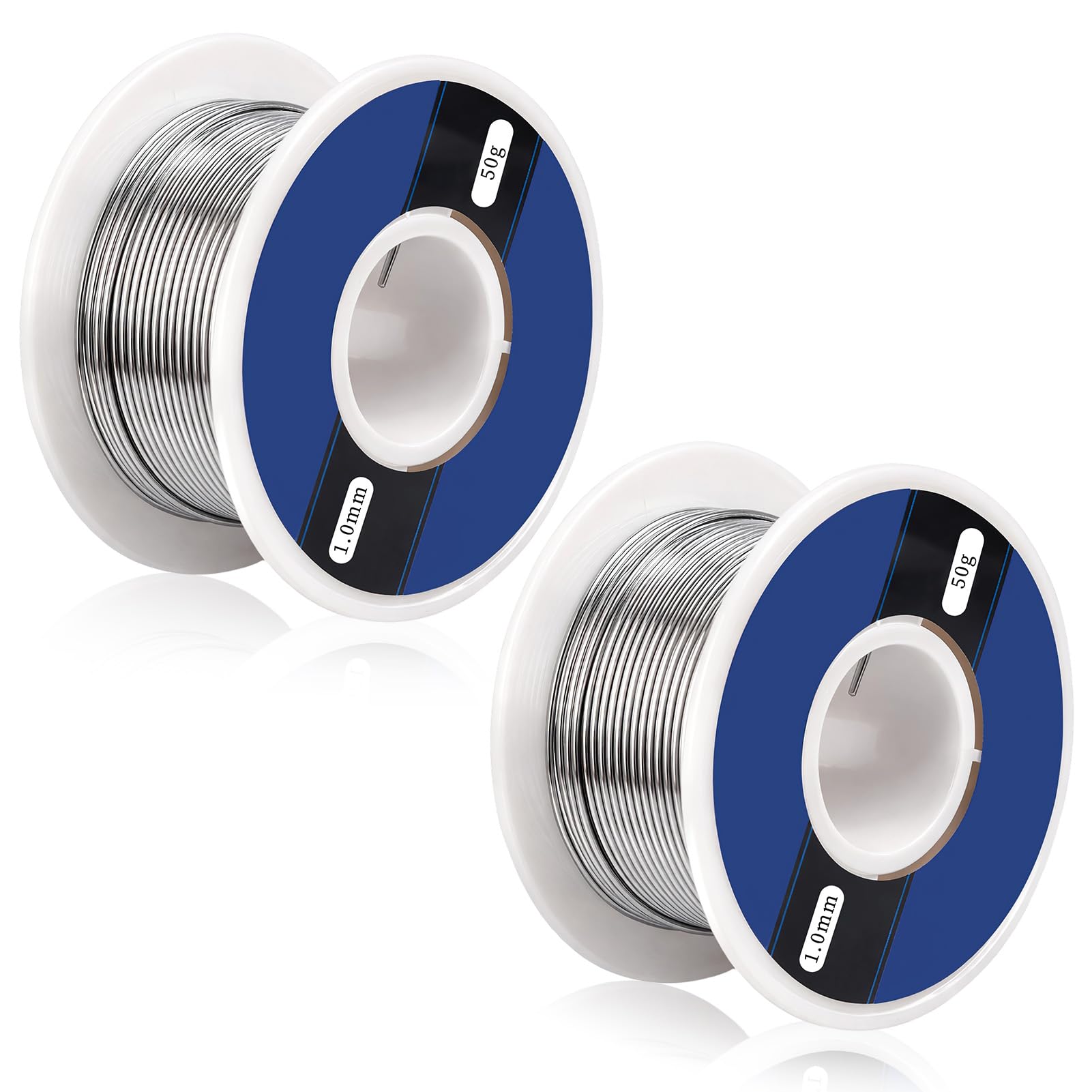 Alambre de Soldadura, 1mm 50g Hilo Estaño para Soldar, 2 Piezas | Plata Estaño para Soldar Electronica,Hilo Soldadura con Núcleo de Colofonia para Eléctrica Componentes Electrónica Reparación