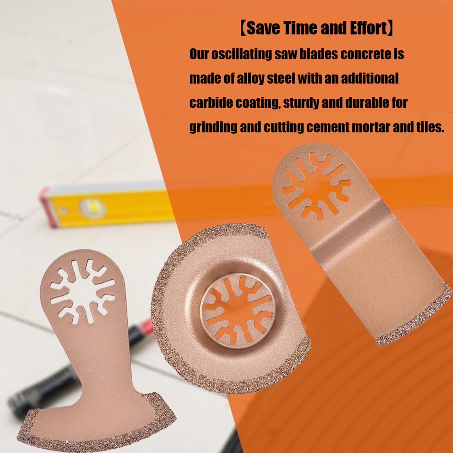 3-tlg. Multitool Sägeblätter Set - Hartmetall Blätter Für Fliesen, Beton & Stein