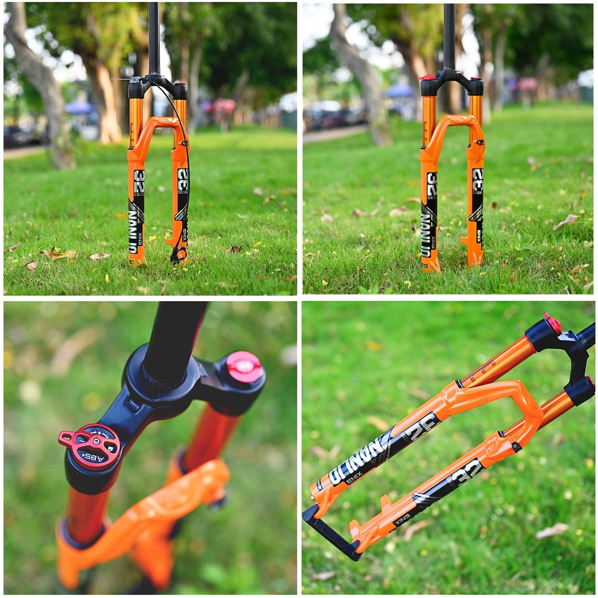 Horquilla Delantera para Bicicleta de montaña MTB con Tubo Recto de 1-1/8", suspensión neumática, 26", 27.5", 29", Recorrido, 100 mm QR, 100 × 9 mm, Freno de Disco de liberación r