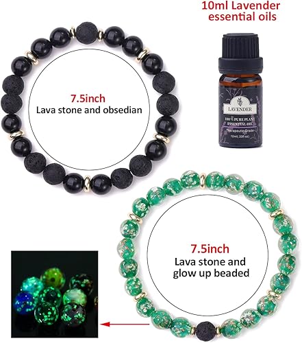 Miniatura 15 de 7 Chakra Bracelet Real Crystal Stone Beads Essential Oil Set Yoga Meditation Protection Lava Rock Jewelry Gifts for Women Men Pulsera de loto