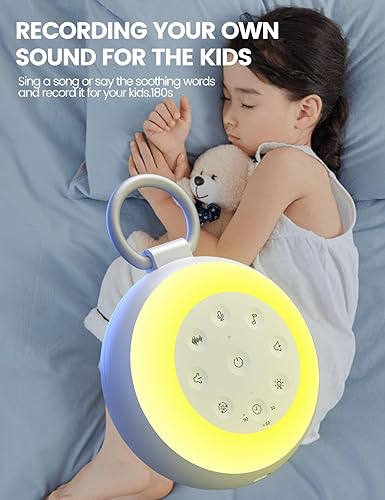 Miniatura 3 de Vaydeer SA18 - Máquina de ruido blanco con grabación, máquina de sonido portátil y altavoz Bluetooth para bebés adultos, 24 sonidos relajantes, luz