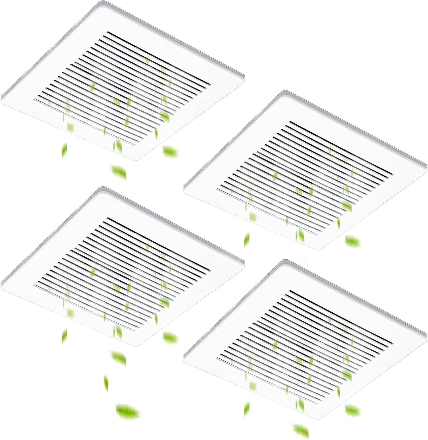 Baquler 4 Pcs 11 x 11 in Bathroom Exhaust Fan Cover Replacement Parts for Square Bathroom Vent Cover Washroom Ceiling Fan Grille Ventilation Grille