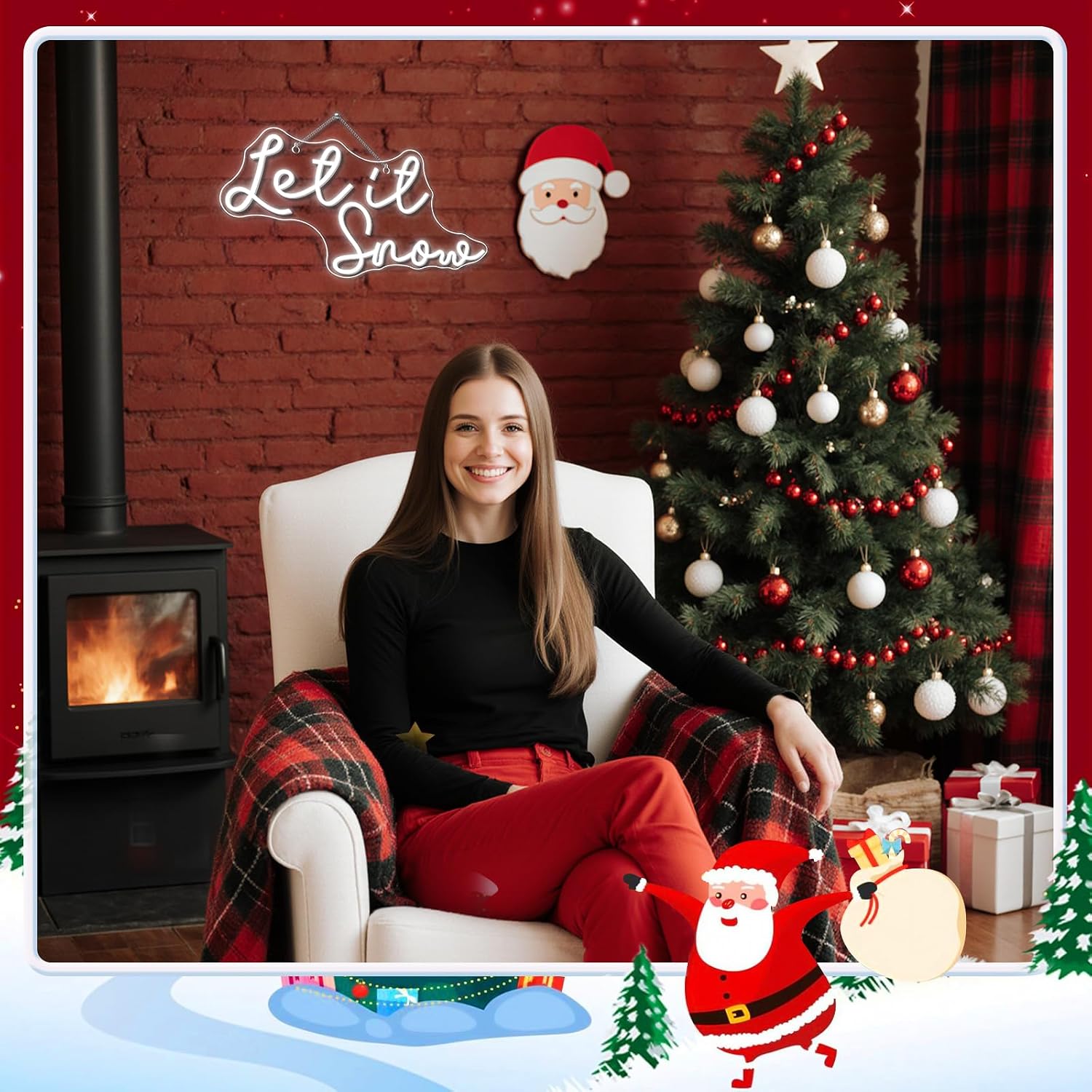 Let It Snow Neon Sign Christmas LED Night Light Decoration for Party image 4
