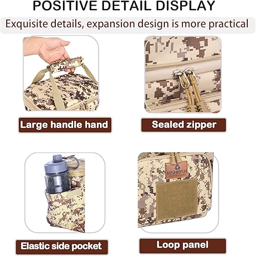 Miniatura 3 de Lonchera táctica para hombres, gran bolsa de almuerzo con aislamiento expandible, duradera, impermeable, a prueba de fugas, para adultosviajes de