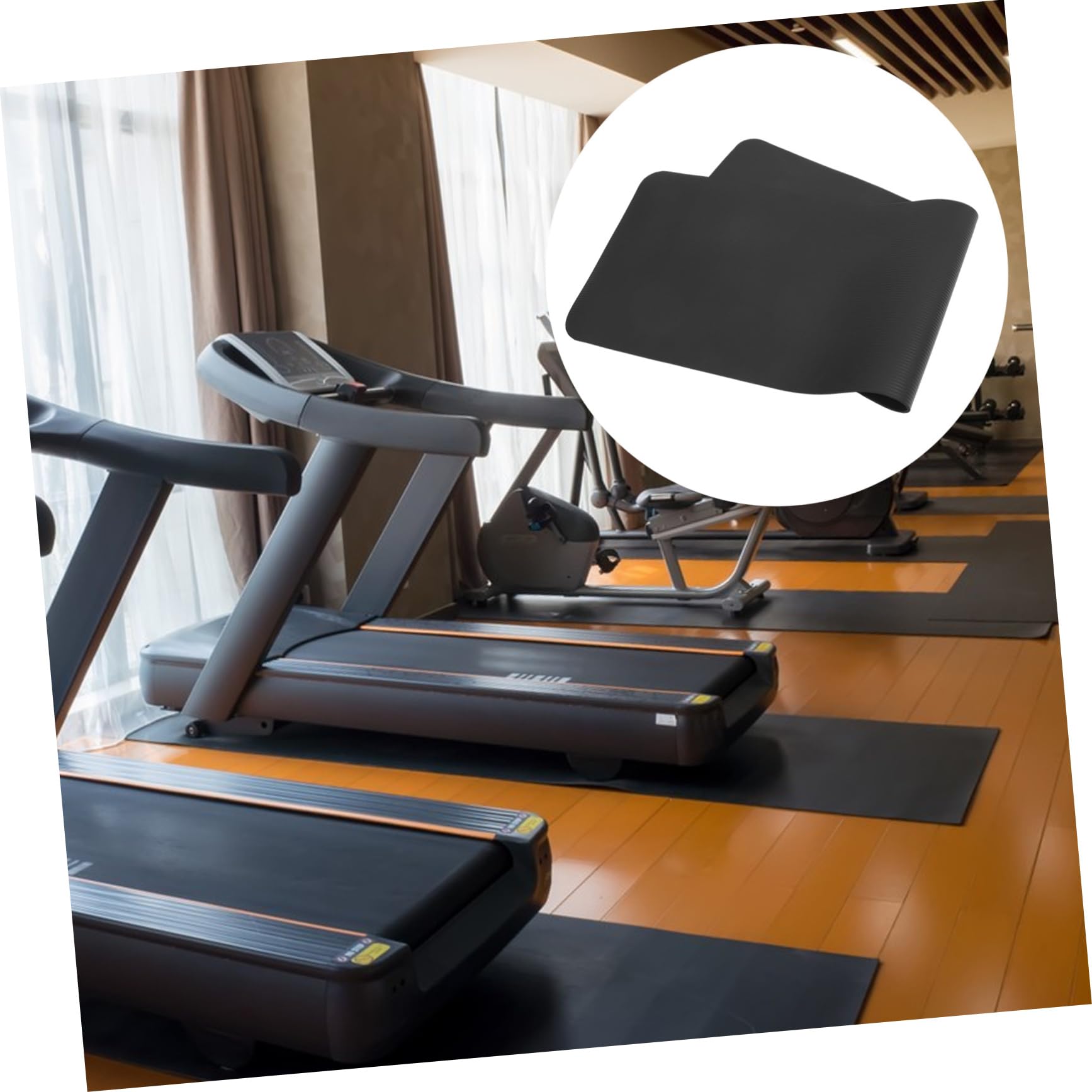 BESPORTBLE Alfombrilla para Cinta de Correr de Material Nbr Superficie Estable y Amortiguadora, Adecuado para Proteger Suelos de Madera Dura en Gimnasio o Casa