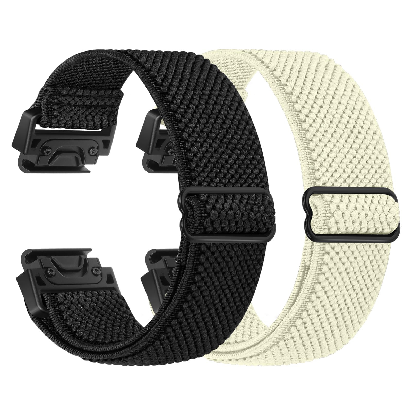 BTTNG Elastic Watch Strap for Garmin Fenix 8 51mm/Fenix 7X/Fenix 6X/Fenix 6X Pro/Fenix 5X/Fenix 5X Plus/Fenix 3/Fenix 3 HR, QuickFit 26mm Watch Band Sport Nylon Straps for Women Men (2 PCS)