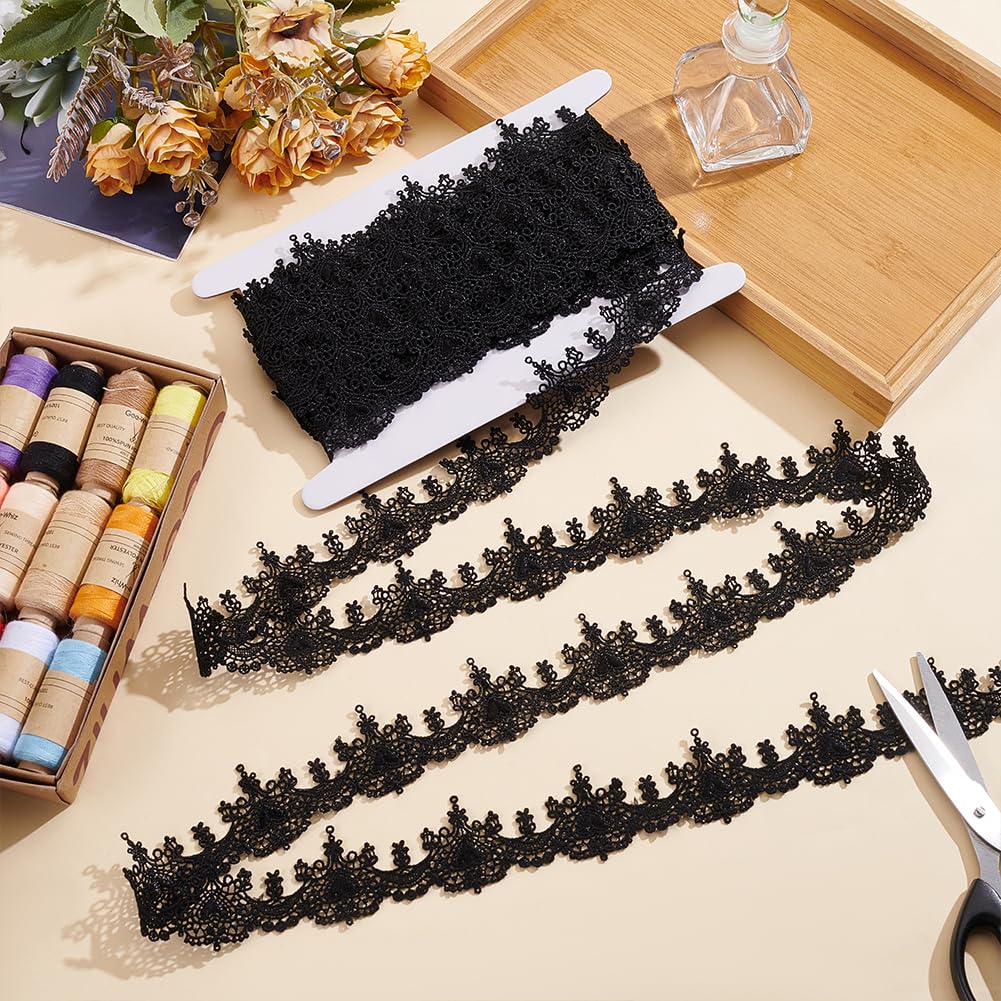 MAYJOYDIY Spitzenband mit Blumenmuster, 4,1 cm, gewellt, Vintage-Stil, Herzen, Spitzenborte für Braut, Hochzeit, Dekoration, Weihnachten, Paket, DIY, Nähen, Bastelbedarf, 7,5 Meter