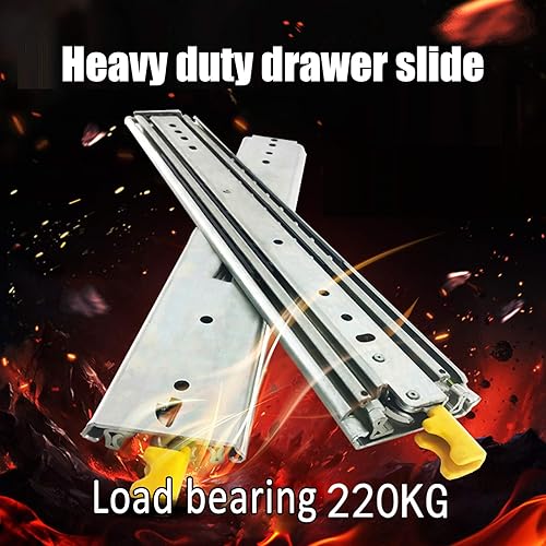 Miniatura 2 de Diapositivas industriales ultra resistentes para cajones de extensión completa de 485.0 lbs, deslizadores de cajones con rodamiento de bolas y