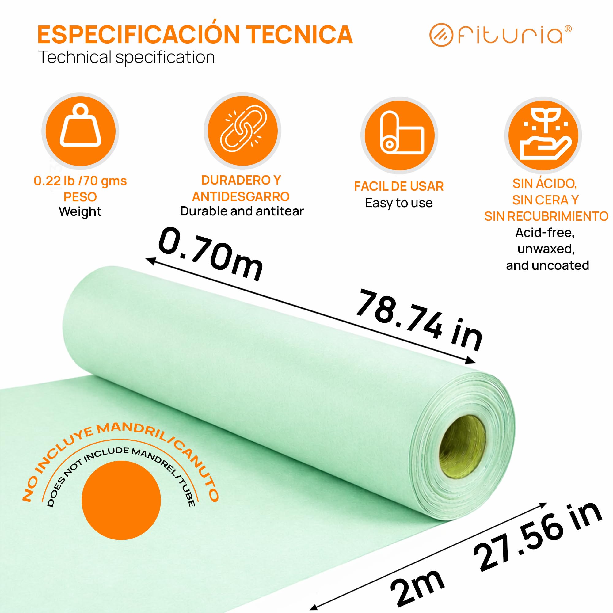Ofituria Kraftpapier Grün Pastell – Rolle 0 – Bild 2