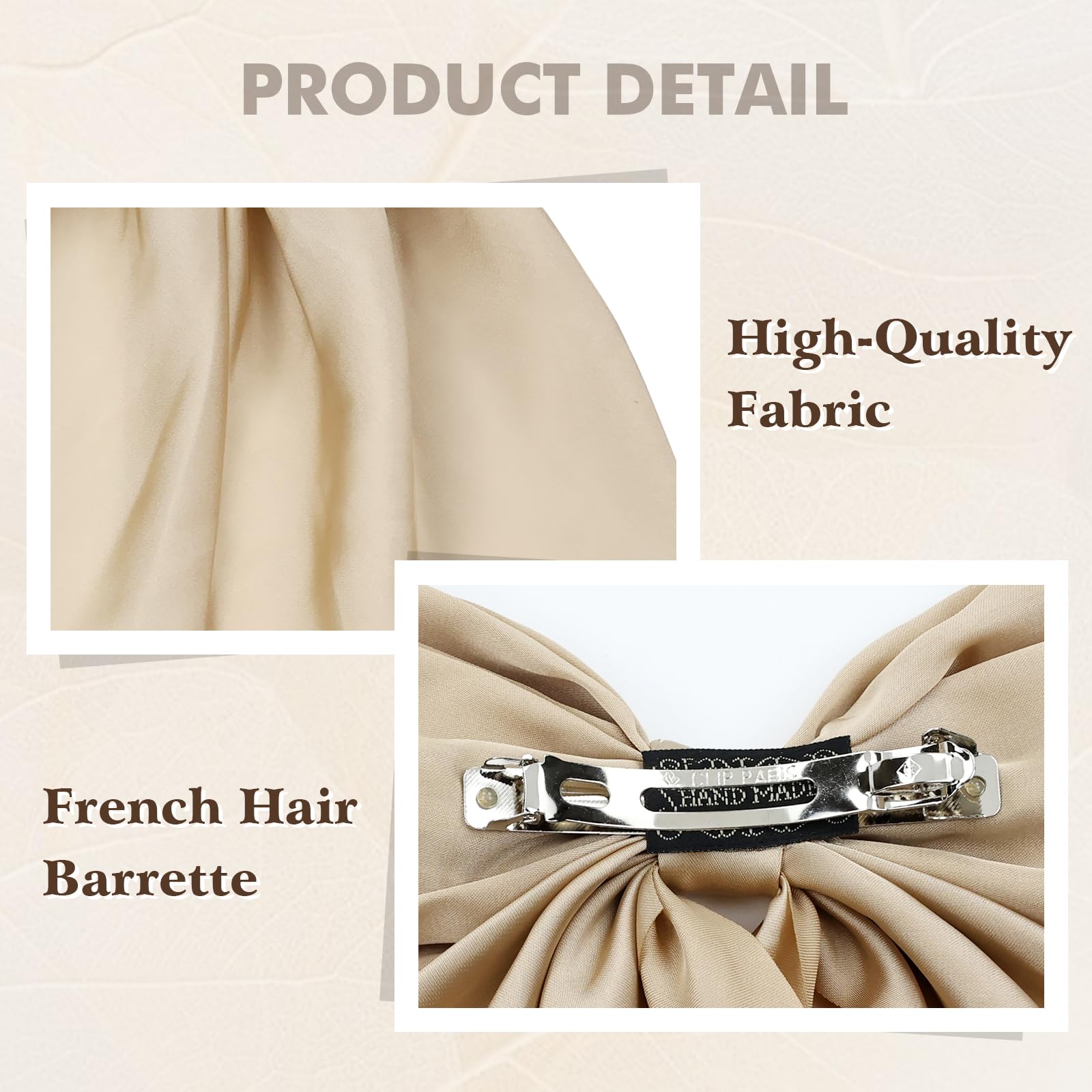 Cinaci 4 Pieces Large Big Oversized Satin Hair Bows with Long Tail French Barrettes Hair Clips Accessories for Women Girls Teens - Image 3