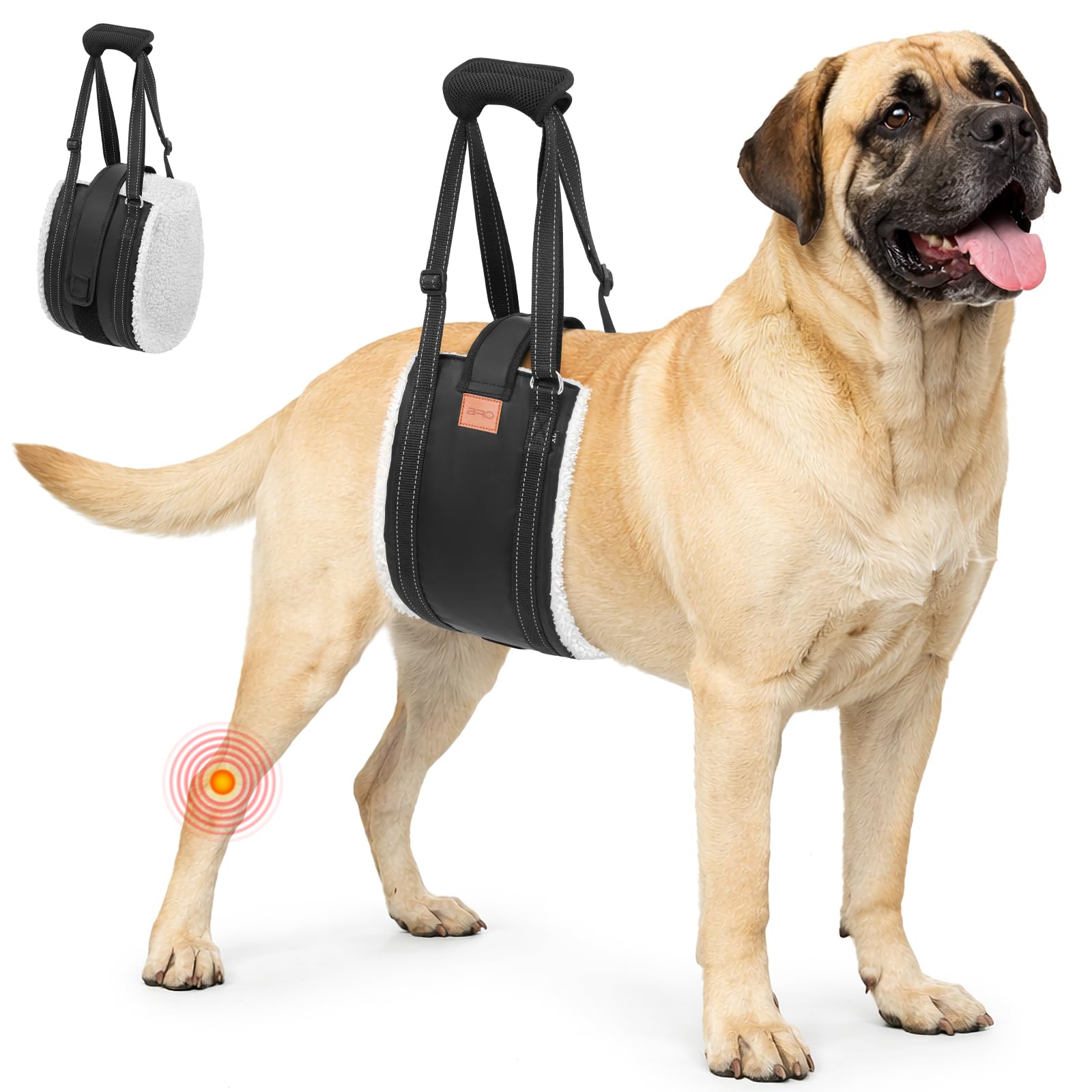 Anti-slip Dog Lifting Harness Adjustable Dog Sling for Back Leg Support, XL
