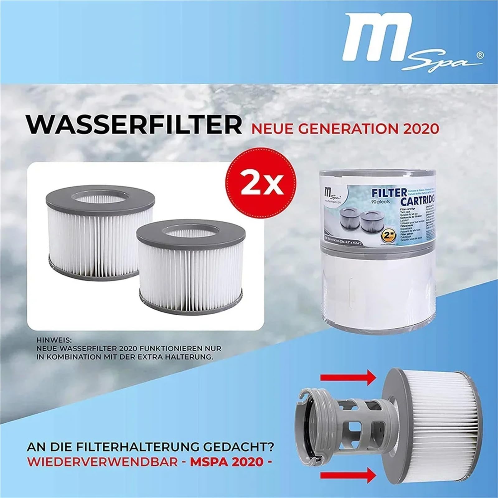 Filtro de Piscina 2020 Compatible con MSPA, Toskana, Camaro, Alpine, Silver Cloud, Tekapo, Mono, Reve, Bliss, Baikal, Lite Nest, Starry Aurora