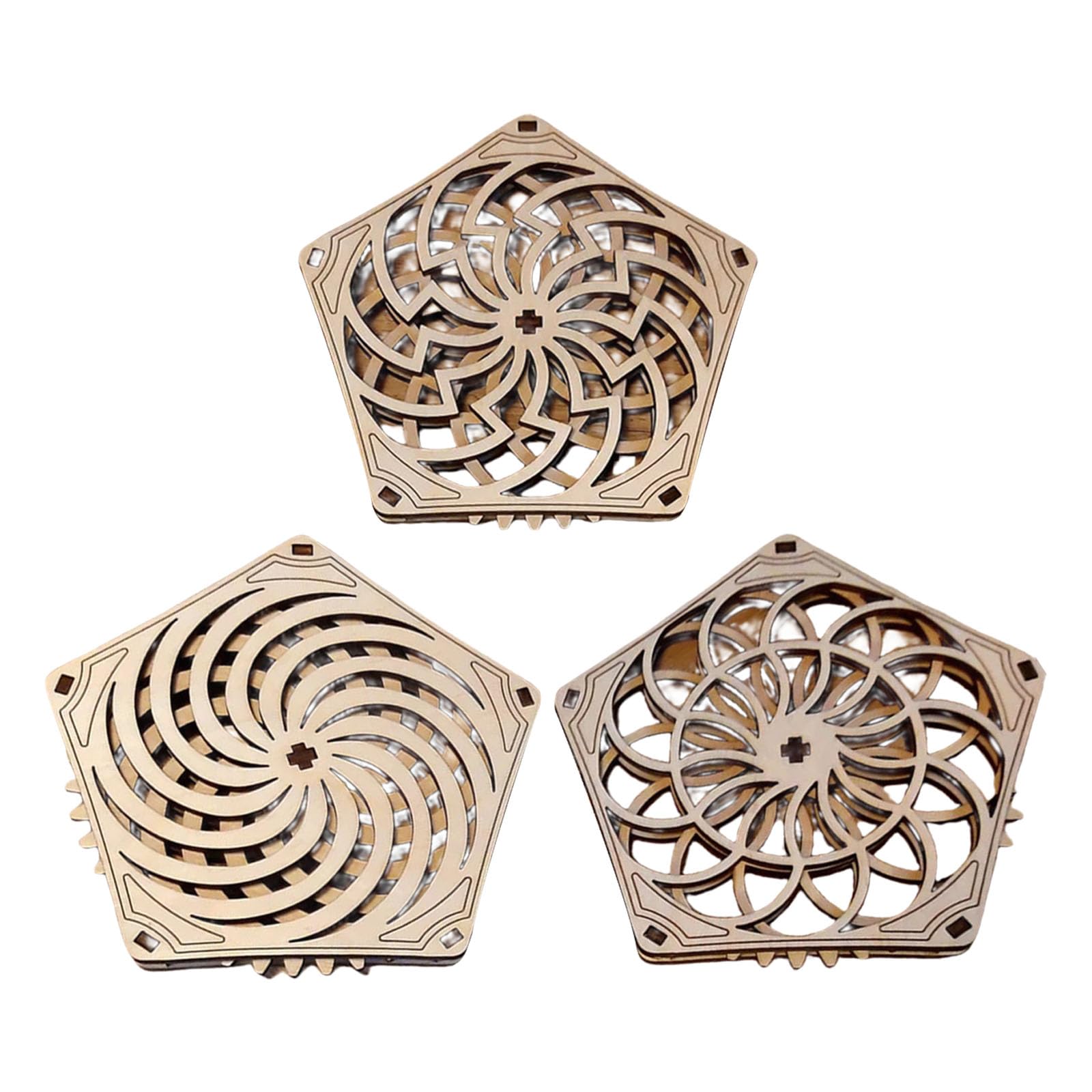 3pcs Wood Nonslip Coasters Wooden Place Mats Protectors Tabletop Placemat Kitchen Tableware Decoration Placemat