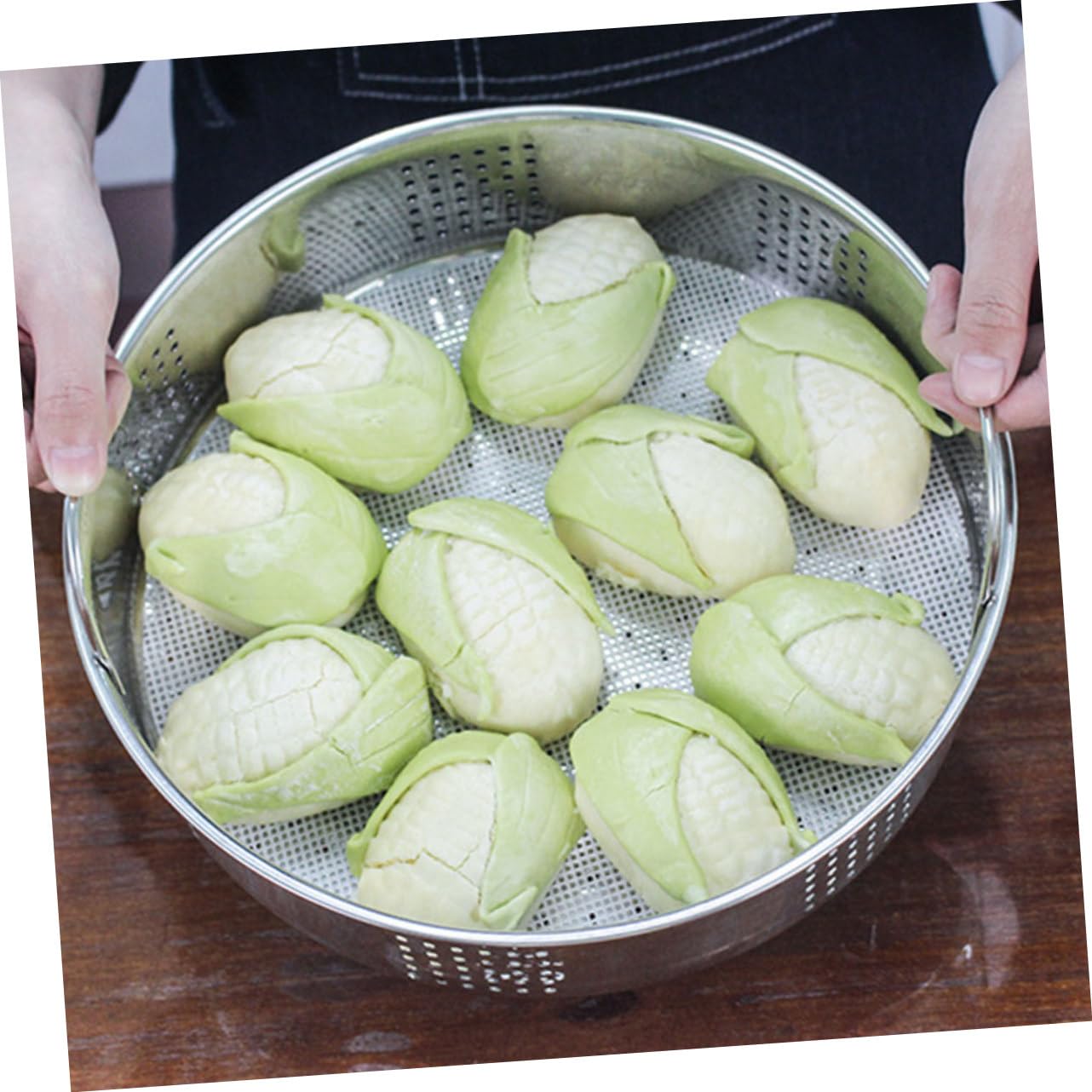 Cestello per Cottura al Vapore in Acciaio Inox 2 Pezzi, Resistente e Spesso, per Cucina Casalinga e Ristorante, per Cottura di Verdure e Alimenti a Vapore