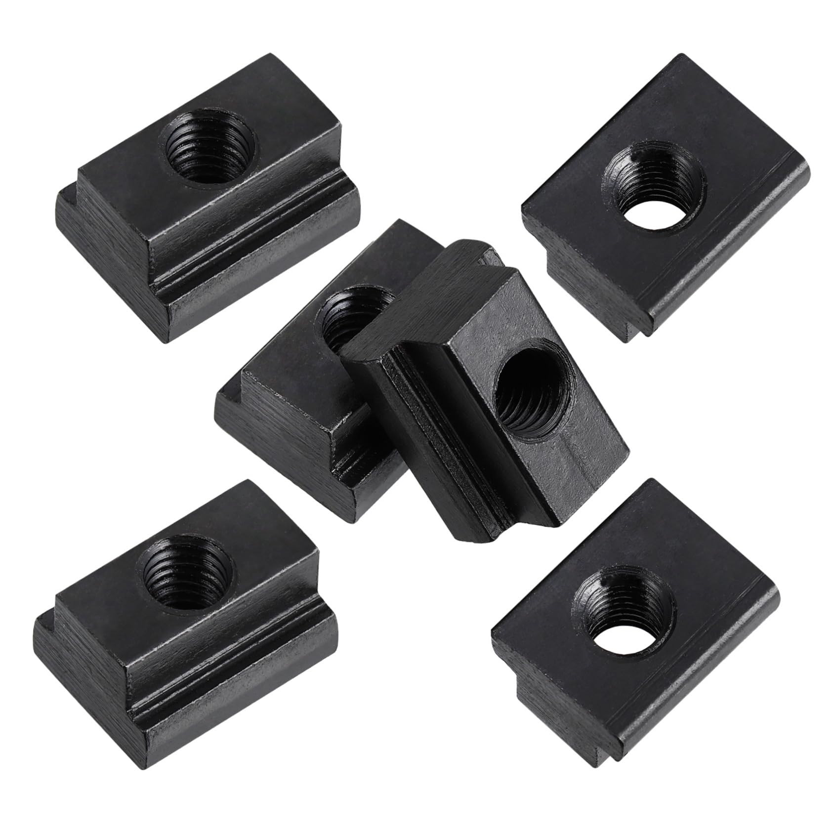 SOLUSTRE Tee Nut Furniture Leveler 10pcs M8 T-Slot Nuts Carbon Steel Square Nut Truck Bed Rail Nuts Hardware