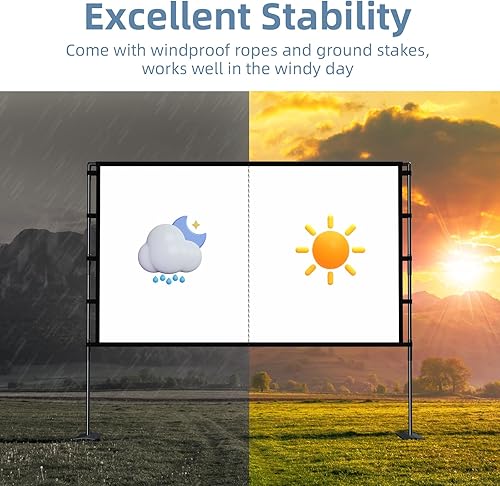Miniatura 3 de Pantalla de proyector y soporte de 100 pulgadas, pantalla de proyección portátil de 16:9 4K HD, pantalla de películas con bolsa de transporte