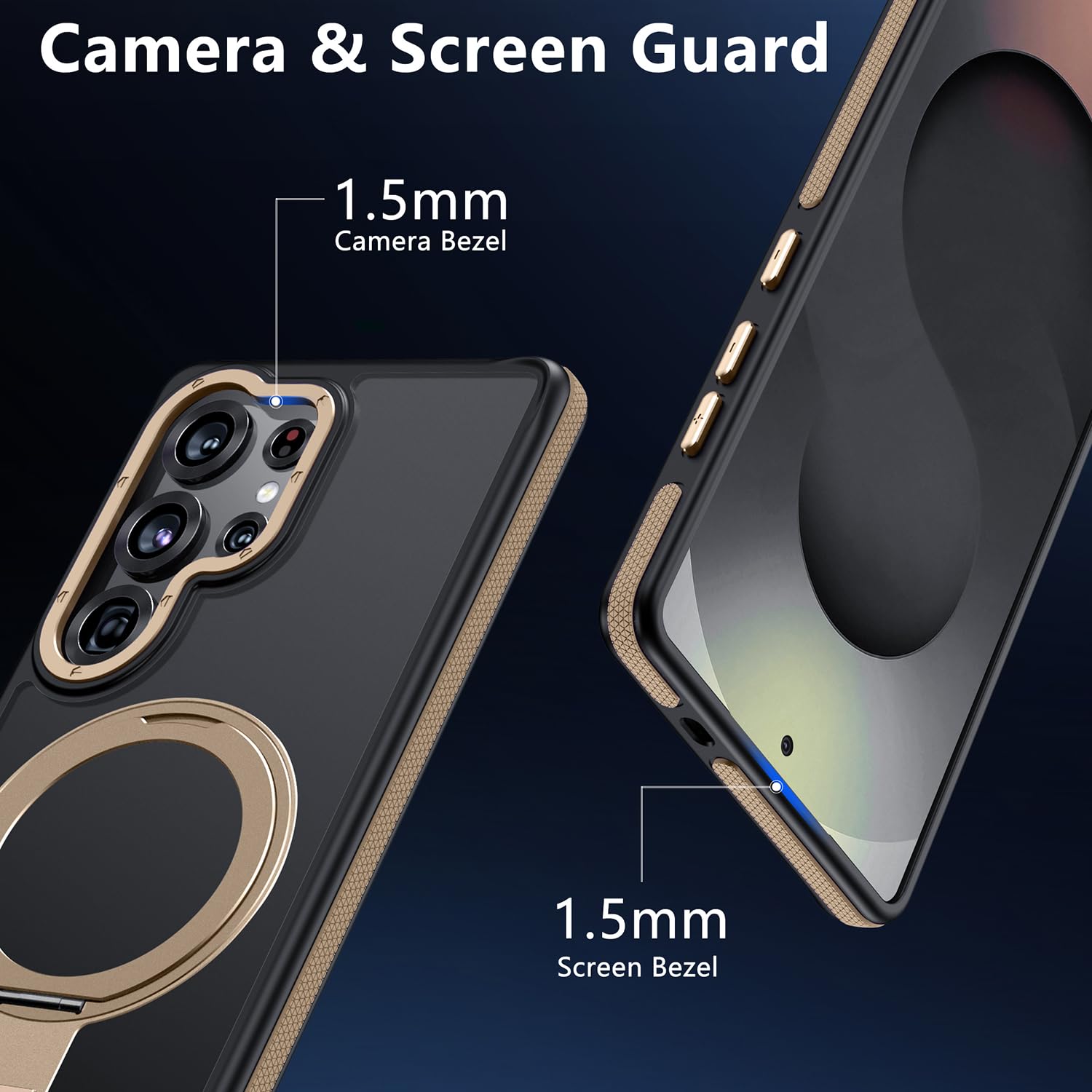 TIANNIUKE Funda para Samsung Galaxy S25 Ultra, soporte magnético giratorio de 360° con correa de silicona, apto para MagSafe Mil-Grade a prueba de golpes, translúcido mate, fundas para teléfono S25