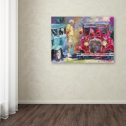 Miniatura 3 de Lienzo decorativo para pared, diseño de autos viejos de Richard Wallich, 35 x 47 pulgadas