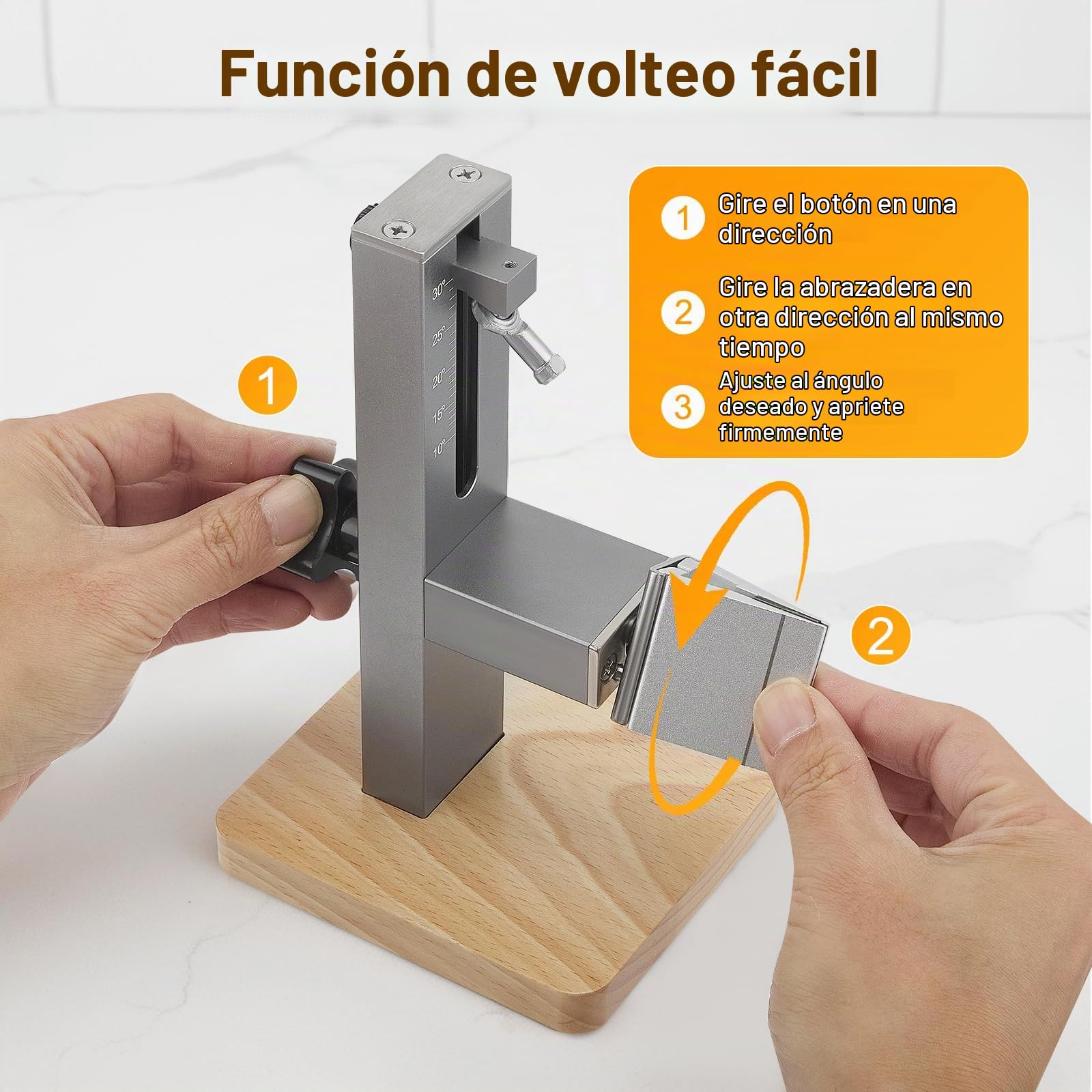 Afilador de Cuchillos de Cocina Profesional Manual con ngulo Ajustable 10-30°, Afilador Manual de Diamante - Set de Sistema de Afilado con 2 Bloques de Diamante de Doble Cara