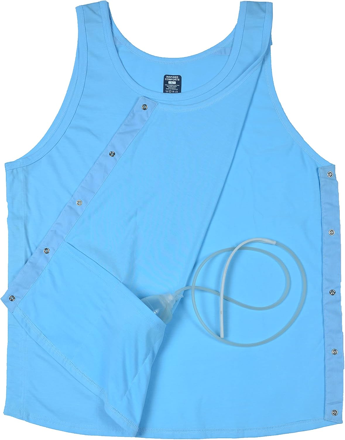 Inspired Comforts Post Surgery Mastectomy Recovery Tank Top with Drain Pocket & Snap-Access