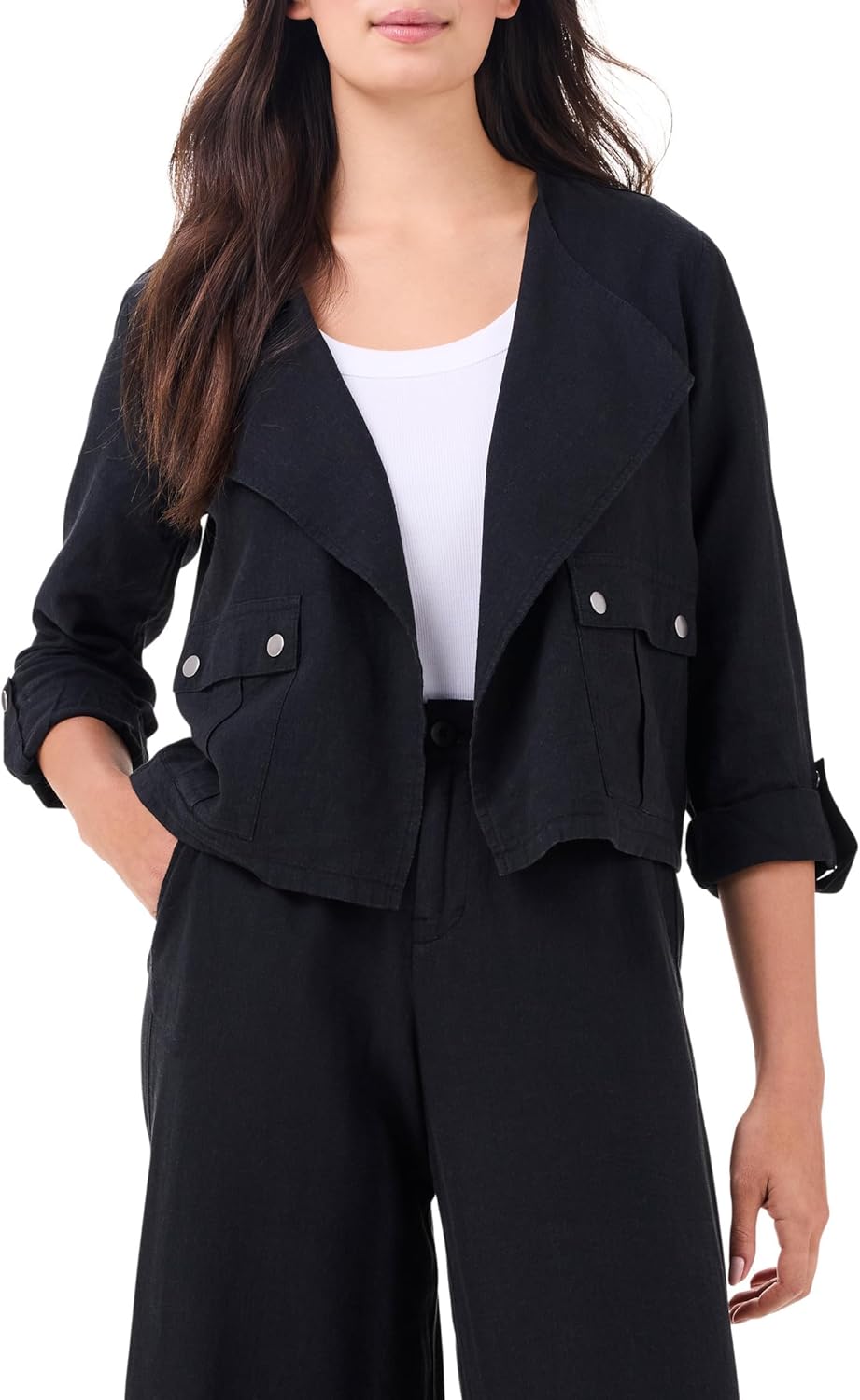 NIC+ZOE Women's Rumba Linen Moto Jacket