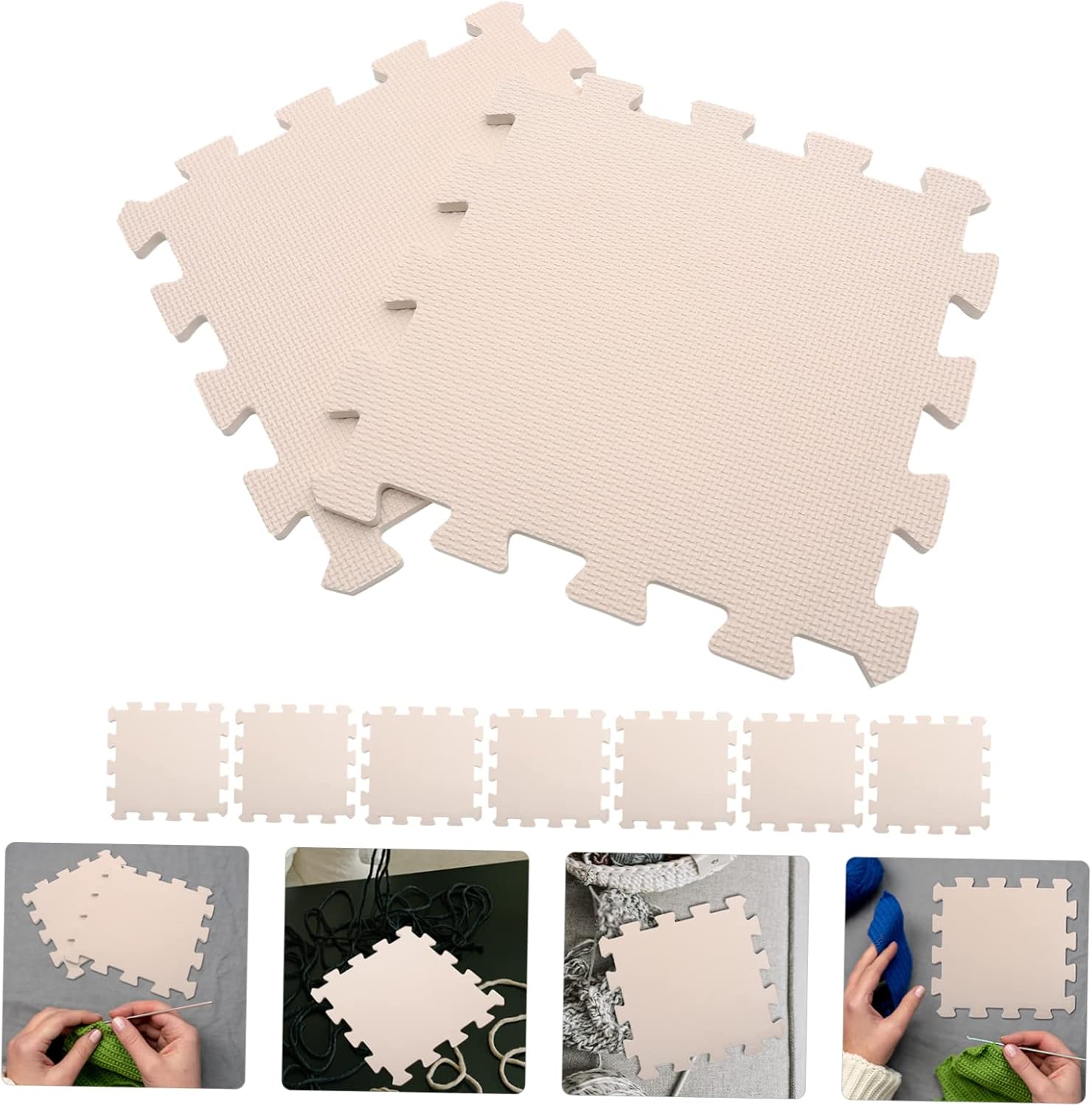 Portable Crochet Blocking Board 9pcs Foam Knitting Pad Set