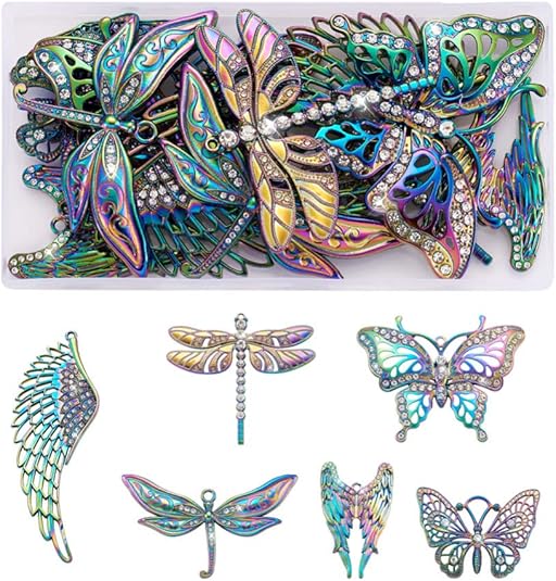 20Pcs Rainbow Bees Alloy Pendants - Multi-Color Insect Charms For DIY Jewelry Making 27x27.5mm