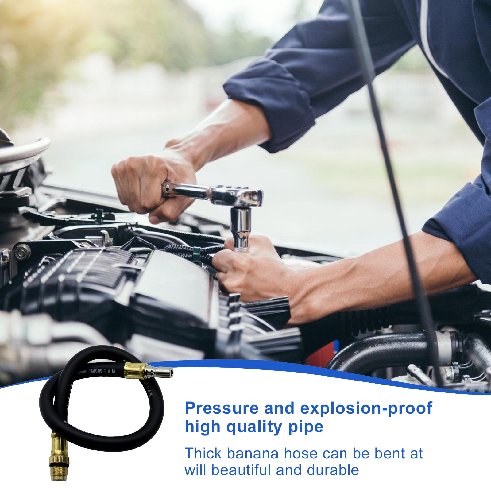 Set di tester di compressione per auto, tester di compressione, motore a benzina, 0-300 PSI/0-20 bar, tester di compressione per auto, benzina, controllo della compressione, misuratore di compressione