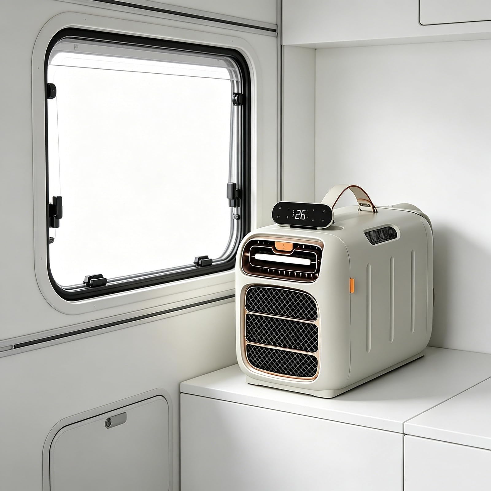 Portable Camping Air Conditioner, 4800 BTU Compact AC for Tent & RV, Low Power 420W, Self-Evaporating System, Suitable for Road Trips