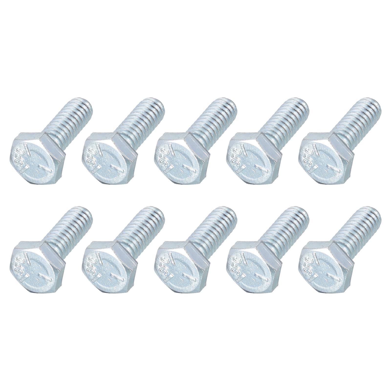 METALLIXITY Hex Bolts (1/4-20x3/4") 100Pcs, Carbon Steel Zinc Plated Fully Threaded, Coarse Thread UNC Hex Head Screw Bolt - for Furniture Repair, Silver